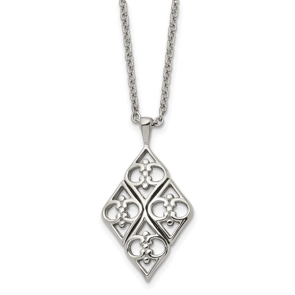 Chisel Stainless Steel Polished Pendant on a 20 inch Cable Chain Necklace, 20 x 21 mm
