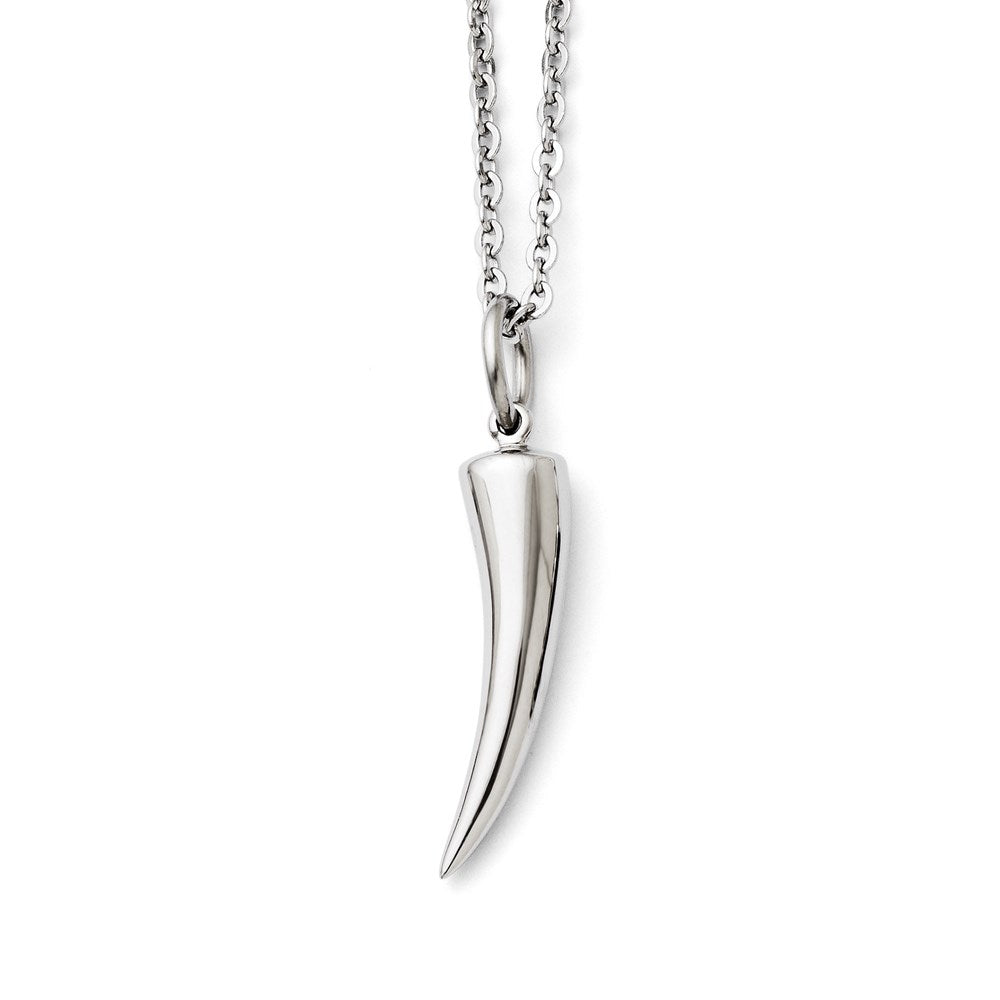 Stainless Steel Polished Horn Necklace, 20 mm