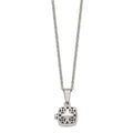 Chisel Stainless Steel Polished and Antiqued Magnetic Prayer Box on an 18 inch Cable Chain Necklace, 18 x 17 mm