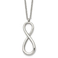 Chisel Stainless Steel Polished Infinity Symbol on an 18 inch Cable Chain Necklace, 18 x 16 mm