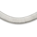 Chisel Stainless Steel Polished and Textured 18 inch Omega Necklace, 18 x 15 mm