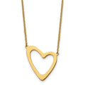 Stainless Steel Polished Yellow IP-plated Heart 17in w/2in ext. Necklace, 17 mm