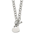 Chisel Stainless Steel Polished Heart Toggle on an 18 inch Open Link Chain Necklace, 18 x 20.25 mm