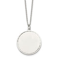 Chisel Stainless Steel Polished Engraveable Round Disc Pendant on an 18 inch Plus a 2 inch Extension Cable Chain Necklace, 18 x 28 mm