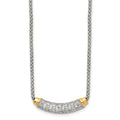 Stainless Steel Polished Yellow PVD-plated CZ Bar w/2in ext. Necklace, 16 mm