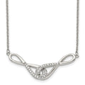Stainless Steel Polished w/CZ Infinity Symbols 19in Necklace, 19 mm