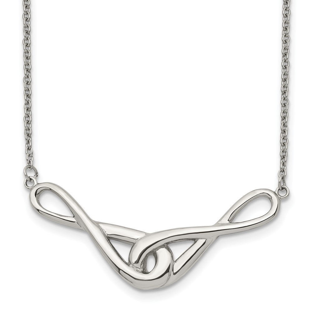 Stainless Steel Polished Infinity Symbols 19in Necklace, 19 mm