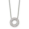 Stainless Steel Polished CZ Circle 18.25in Necklace, 18.25 mm