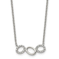 Stainless Steel Polished w/CZ Circles 18in Necklace, 18 mm