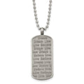 Chisel Stainless Steel Antiqued Brushed and Textured Live/Dream/Believe Dog Tag on a 24 inch Ball Chain Necklace, 24 x 19.1 mm