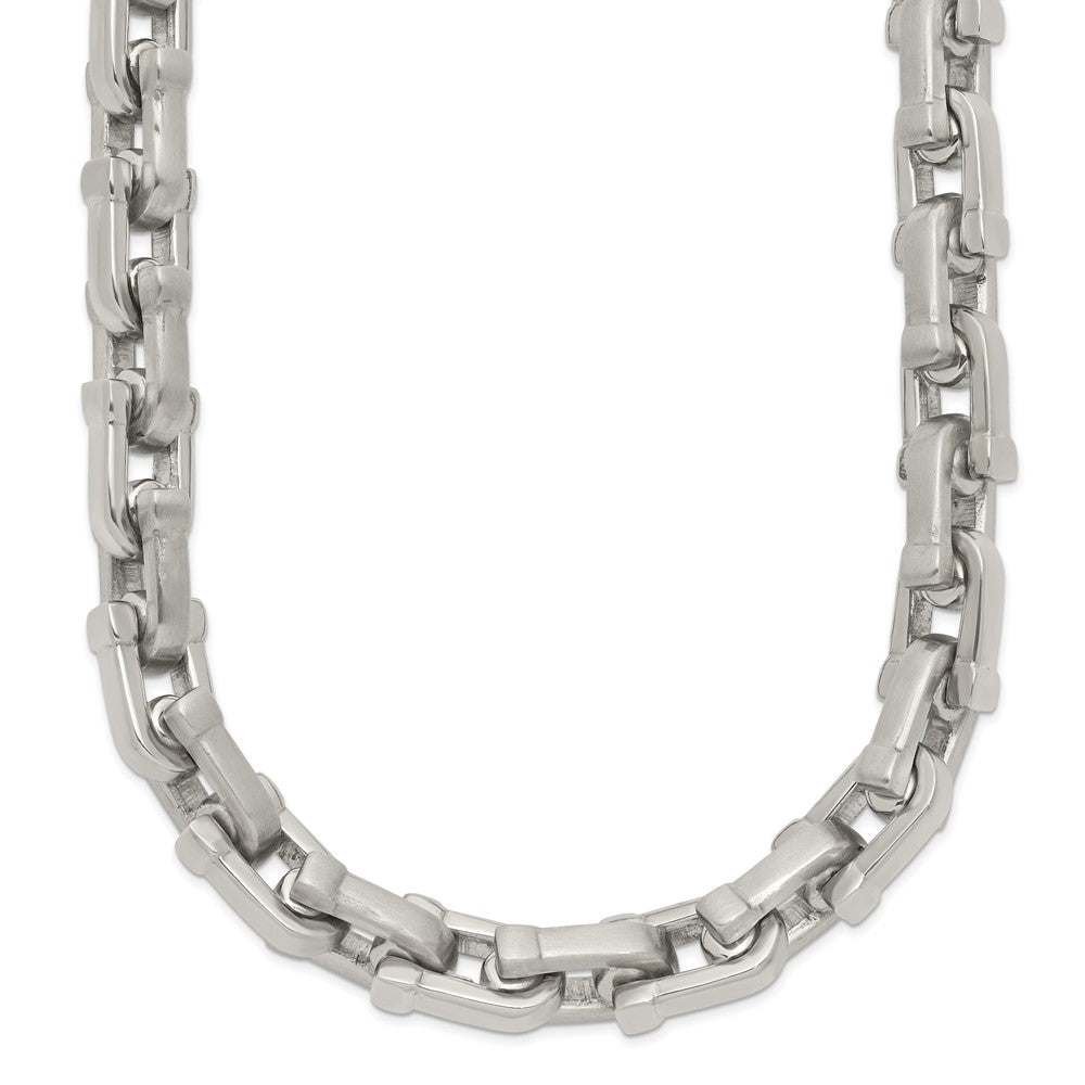 Chisel Stainless Steel Brushed and Polished 24 inch Necklace, 24 x 7 mm