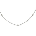 Stainless Steel Polished Slip On Heart Station Necklace, 33 x 5.8 mm