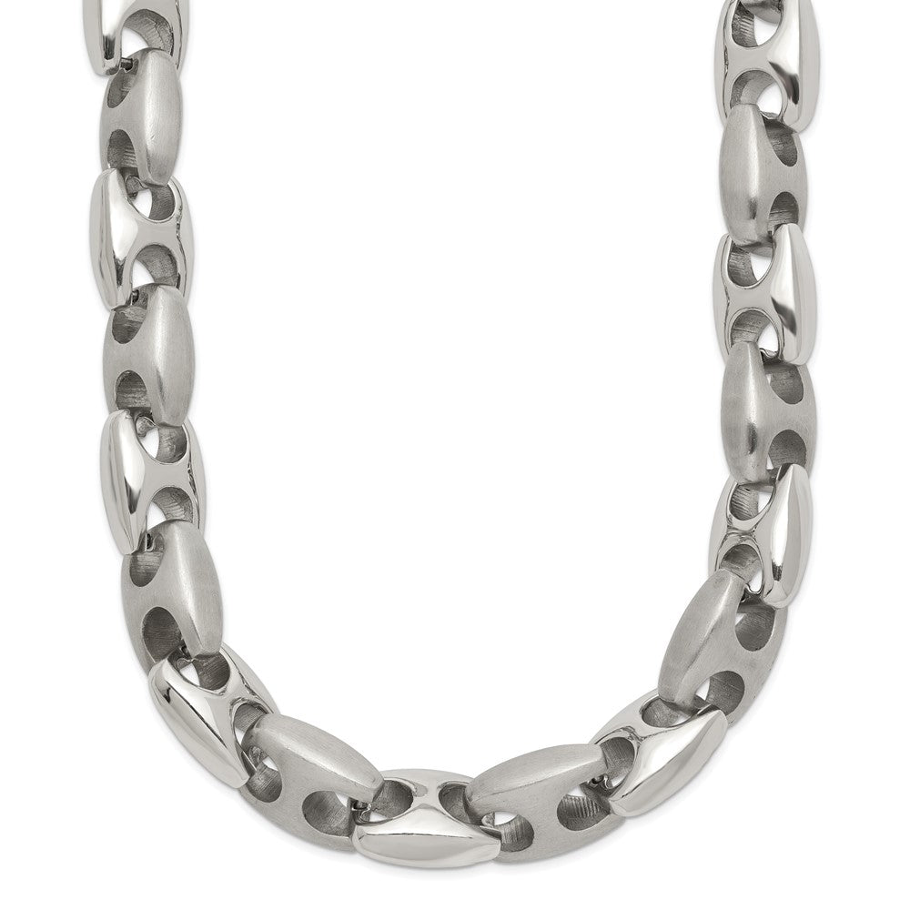 Chisel Stainless Steel Brushed and Polished 20 inch Necklace, 20 x 8 mm