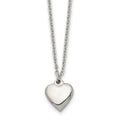 Chisel Stainless Steel Polished Heart on a 16.25 inch Cable Chain with a 1.5 inch Extension Necklace, 16.25 x 10 mm