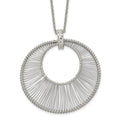 Stainless Steel Polished Wire Circle 16.5in w/2in ext Necklace, 16.5 mm