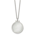 Stainless Steel Polished White Cat's Eye Reversible 18.25in Necklace, 18.25 mm