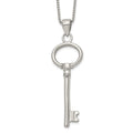 Chisel Stainless Steel Polished Key Pendant on a 20 inch Box Chain Necklace, 20 x 21.5 mm