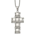 Chisel Stainless Steel Polished Moveable Cross 22 inch Rope Chain Necklace, 22 x 30.96 mm