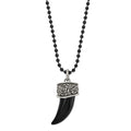 Chisel Stainless Steel Antiqued and Polished Black IP-plated Claw Pendant on a 20 inch Ball Chain Necklace, 20 x 14.81 mm