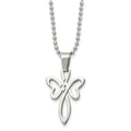 Chisel Stainless Steel Polished Fancy Cross Pendant on a 22 inch Ball Chain Necklace, 22 x 19 mm