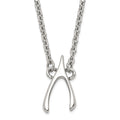 Stainless Steel Polished Wishbone Necklace, 15.75 mm