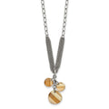 Stainless Steel Polished Champagne Crystal Drop Necklace, 20.5 mm