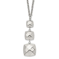 Stainless Steel Polished Hollow Squares Dangle 19.75in Necklace, 19.75 mm