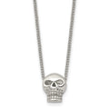 Stainless Steel Polished Skull 16in Necklace, 16 mm