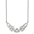 Stainless Steel Polished Claddagh 18in Necklace, 18 mm
