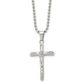 Chisel Stainless Steel Polished Crucifix Pendant on a 20 inch Ball Chain Necklace, 20 x 19.91 mm