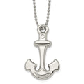 Chisel Stainless Steel Polished Hollow Anchor Pendant on a 22 inch Ball Chain Necklace, 22 x 33.2 mm