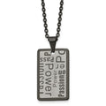 Chisel Stainless Steel Brushed and Polished Black IP-plated Power and Passion Pendant on a 22 inch Cable Chain Necklace, 22 x 20 mm