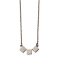 Stainless Steel Polished Three Squares Necklace, 18 mm
