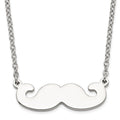 Stainless Steel Polished Mustache Necklace, 18 mm