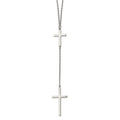 Stainless Steel Polished Cross Dangle Slip on 30in Necklace, 30 mm