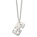 Stainless Steel Polished 2 Piece Cross 18.25in Necklace, 18.25 mm