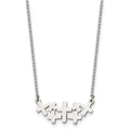 Stainless Steel Brushed and Polished Multi Cross 17.5in Necklace, 17.5 mm