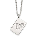 Chisel Stainless Steel Brushed and Polished Lord's Prayer in Spanish Notebook Pendant on a 17.5 inch Necklace, 17.5 x 16.5 mm