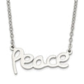 Stainless Steel Polished PEACE Necklace, 18 mm