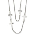 Stainless Steel Two Strand Cross 30in Necklace, 30 mm