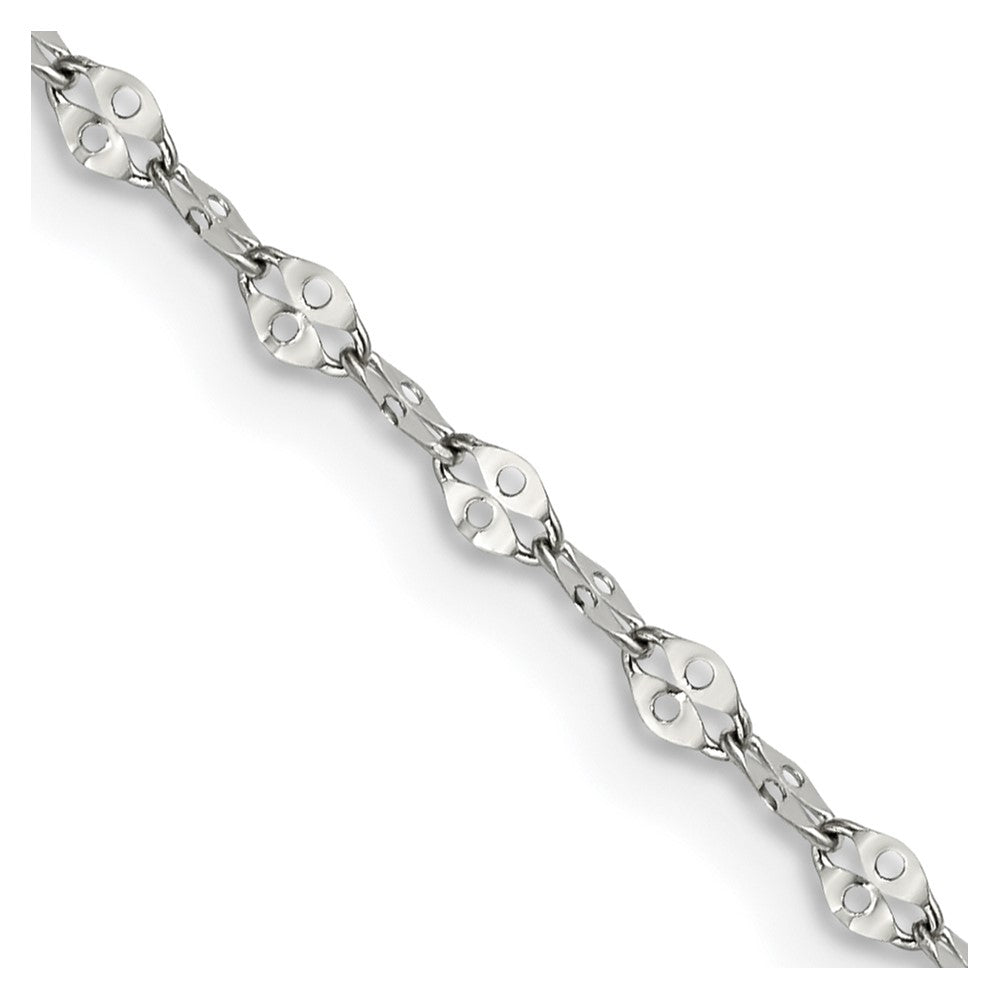 Stainless Steel Polished 2.9mm 16in Fancy Link Chain, 16 x 2.9 mm