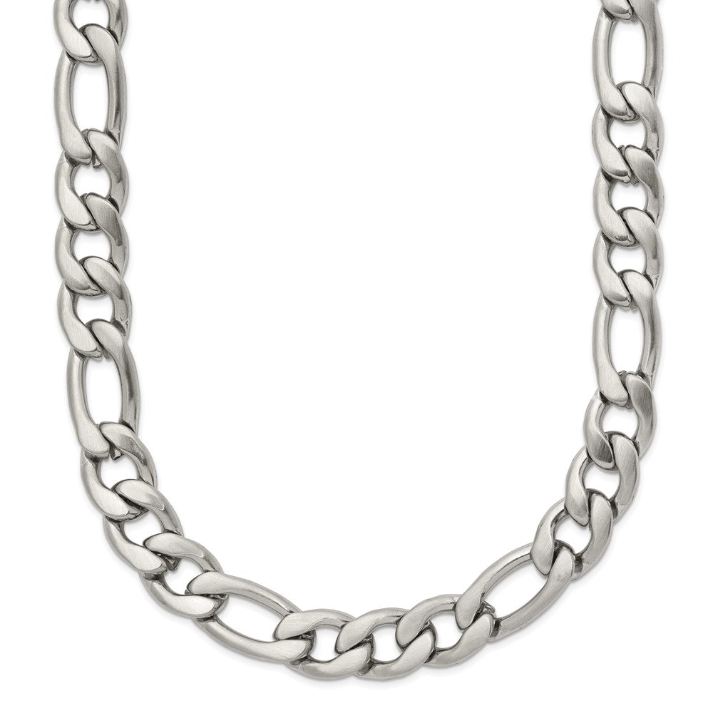 Chisel Stainless Steel Satin 7mm 18 inch Figaro Chain, 18 x 7.5 mm