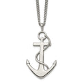 Chisel Stainless Steel Polished Anchor Pendant on a 24 inch Curb Chain Necklace, 24 x 32.33 mm