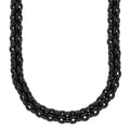 Chisel Stainless Steel Polished Black IP-plated 24 inch Necklace, 24 x 7.5 mm