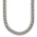 Chisel Stainless Steel Polished 24 inch Double Curb Chain Necklace, 24 x 7.25 mm