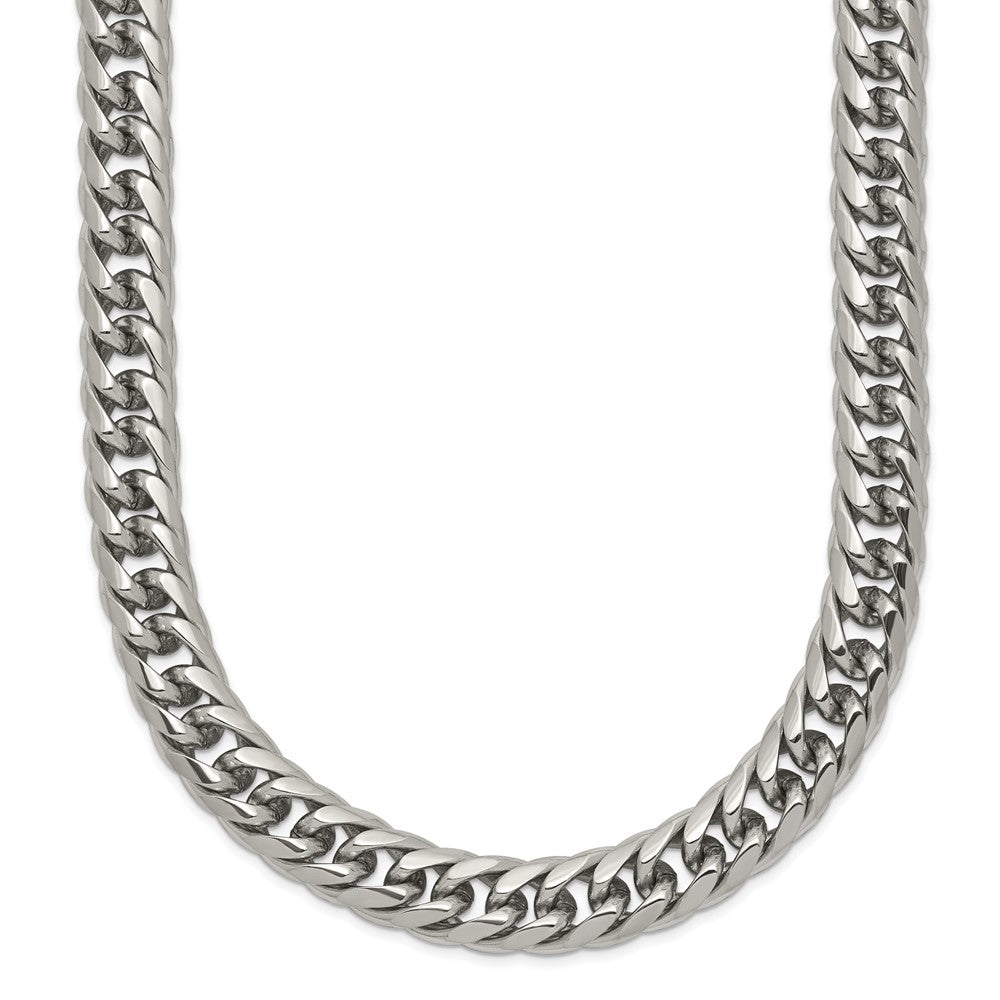 Chisel Stainless Steel Polished 24 inch Double Curb Chain Necklace, 24 x 7.25 mm