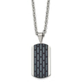 Stainless Steel Polished Black IP-plated Dog Tag 24in Necklace, 24 mm
