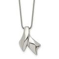 Stainless Steel Polished Awareness Ribbon 20in Necklace, 20 mm