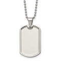 Chisel Stainless Steel Polished Dog Tag on a 20 inch Ball Chain Necklace, 20 x 20.92 mm