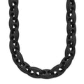 Chisel Stainless Steel Brushed Black IP-plated 24 inch Link Necklace, 24 x 10 mm